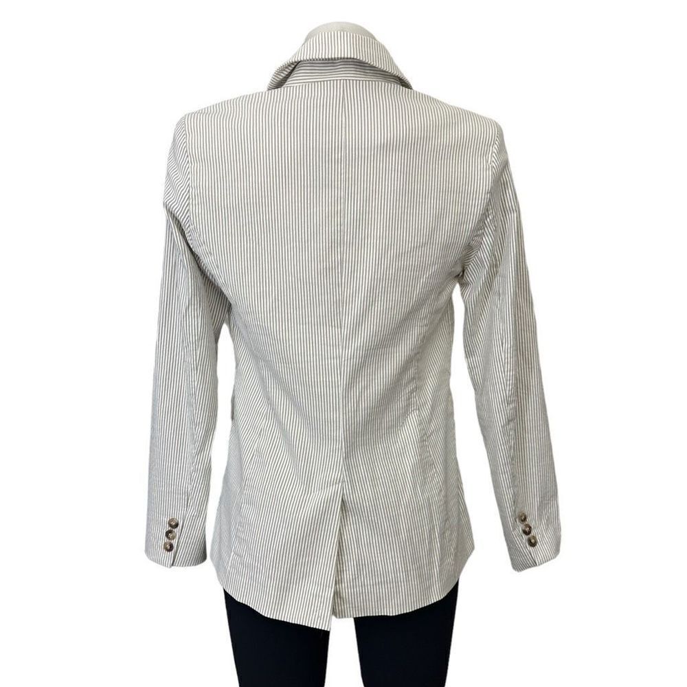 JOIE Beige‎ Pinstriped Notched Collar Blazer Coat size 4 - Picture 4 of 8